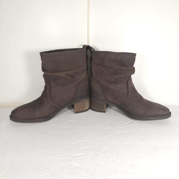 BULL BOXER Women's Sally US 7M Brown Leather Pull on Slouch Ankle Boots Booties - Picture 5 of 14